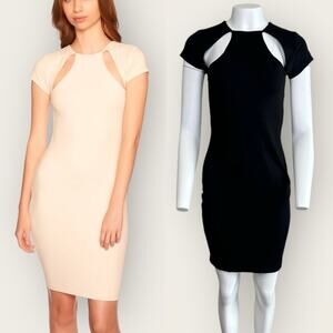 NWT | Susana Monaco | Cut-out Short Sleeve Dress | Black | Medium
